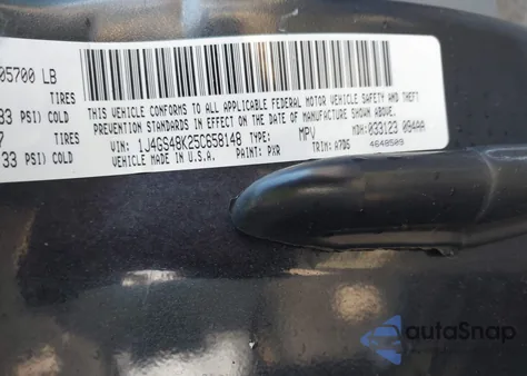 2005 Jeep Grand Cherokee Laredo from USA, damaged, VIN 1J4GS48K25C658148